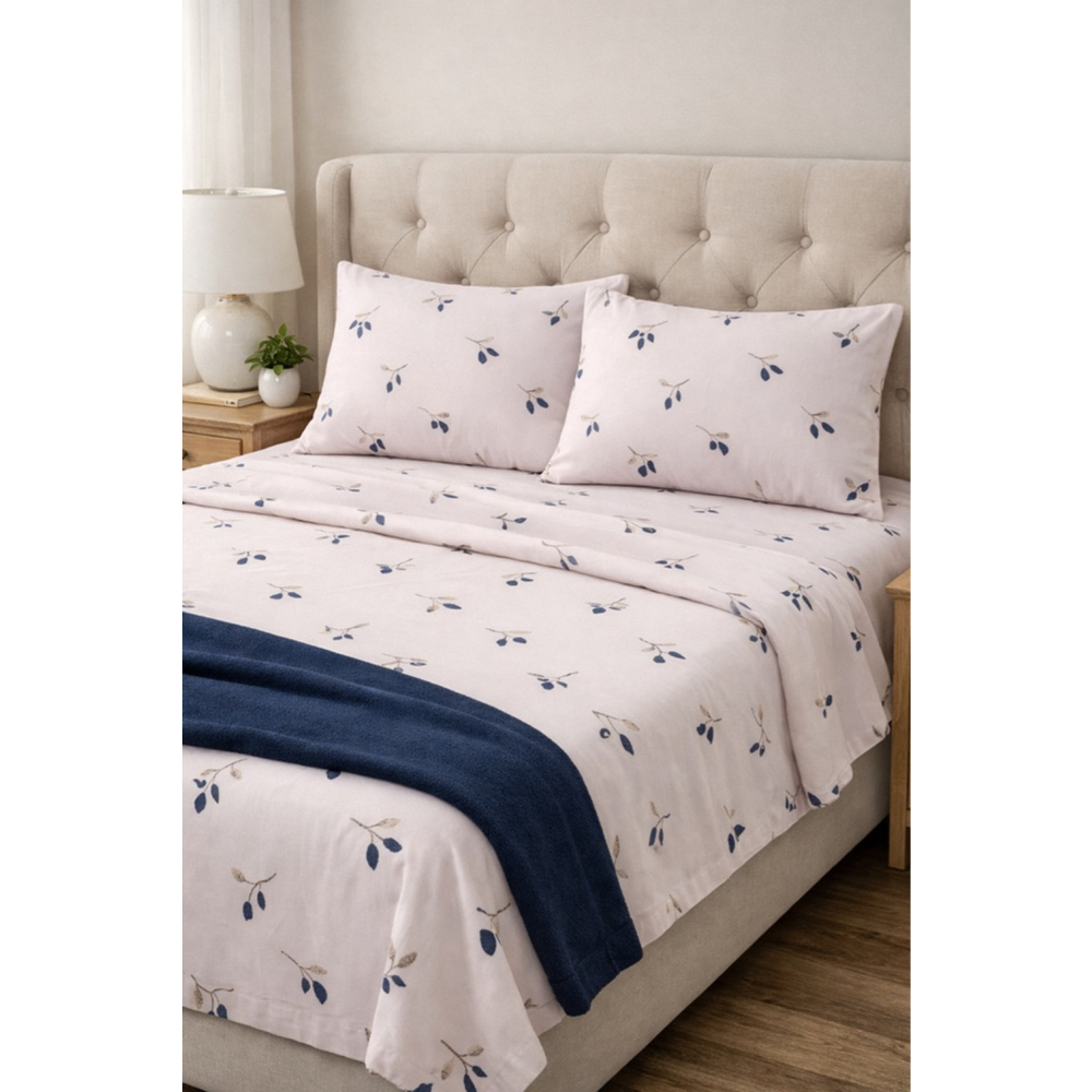 Drift Collection Garment Washed Queen 4 Piece Sheet Set in Tolleso